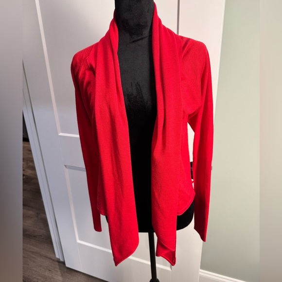 W by worth red wrap cowl neck sweater 100% wool size P - Picture 4 of 7